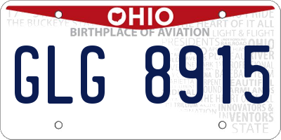 OH license plate GLG8915