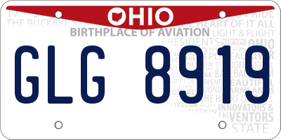 OH license plate GLG8919