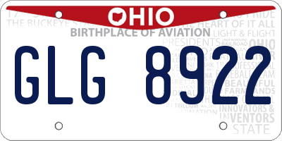OH license plate GLG8922
