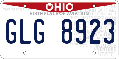 OH license plate GLG8923