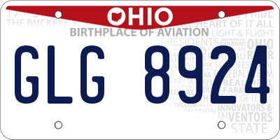 OH license plate GLG8924