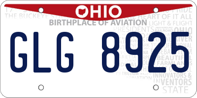 OH license plate GLG8925