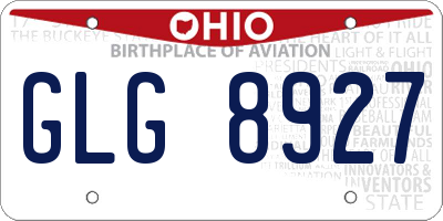 OH license plate GLG8927