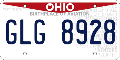 OH license plate GLG8928