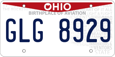 OH license plate GLG8929