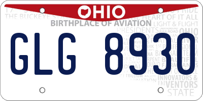 OH license plate GLG8930