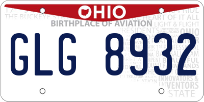 OH license plate GLG8932