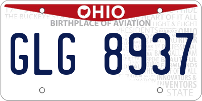 OH license plate GLG8937
