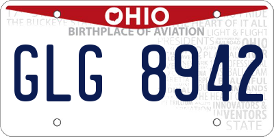 OH license plate GLG8942