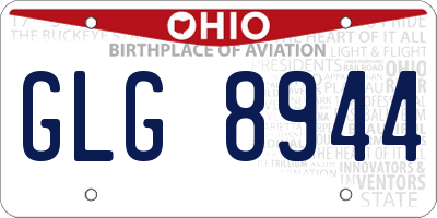 OH license plate GLG8944