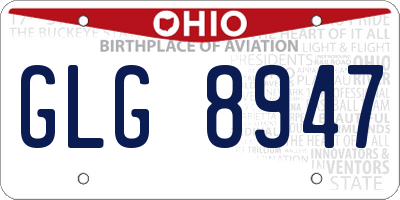 OH license plate GLG8947