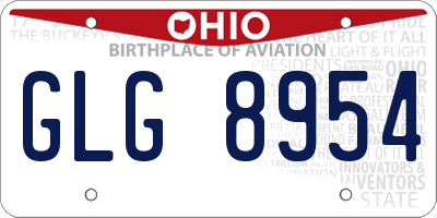 OH license plate GLG8954