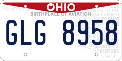 OH license plate GLG8958
