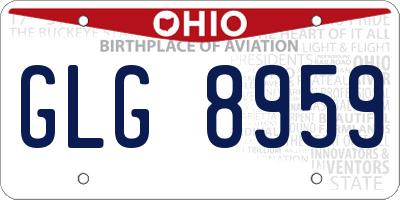 OH license plate GLG8959
