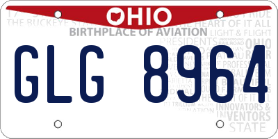 OH license plate GLG8964