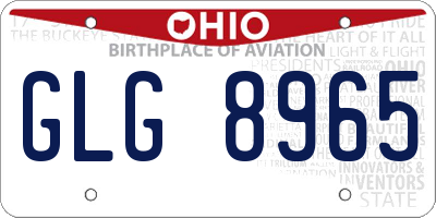 OH license plate GLG8965
