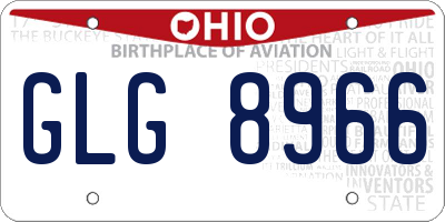 OH license plate GLG8966