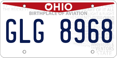 OH license plate GLG8968