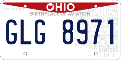 OH license plate GLG8971