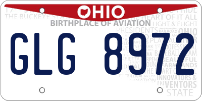 OH license plate GLG8972
