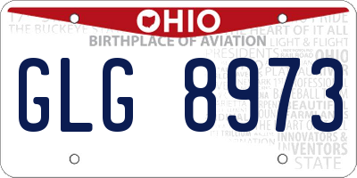 OH license plate GLG8973