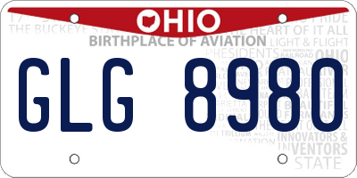 OH license plate GLG8980