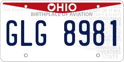 OH license plate GLG8981