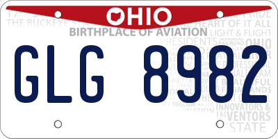 OH license plate GLG8982