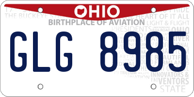OH license plate GLG8985