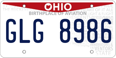 OH license plate GLG8986