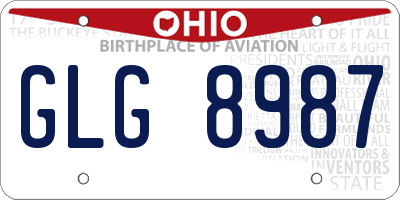 OH license plate GLG8987