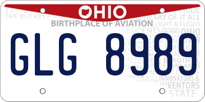 OH license plate GLG8989