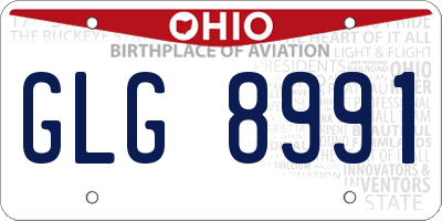OH license plate GLG8991