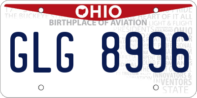 OH license plate GLG8996
