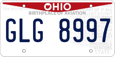 OH license plate GLG8997