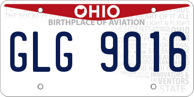 OH license plate GLG9016