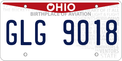 OH license plate GLG9018