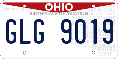 OH license plate GLG9019