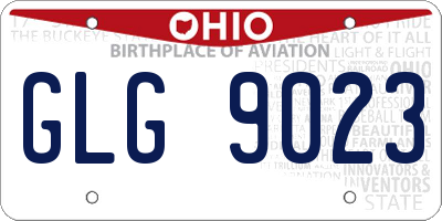 OH license plate GLG9023