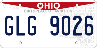 OH license plate GLG9026