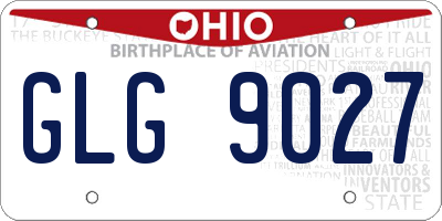 OH license plate GLG9027