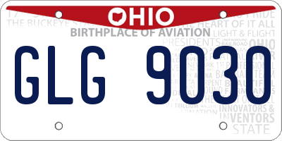 OH license plate GLG9030