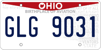 OH license plate GLG9031