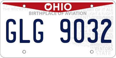 OH license plate GLG9032