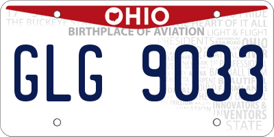 OH license plate GLG9033