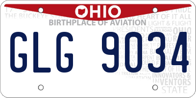 OH license plate GLG9034