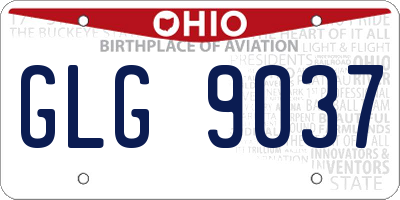 OH license plate GLG9037