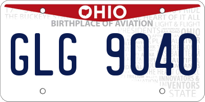 OH license plate GLG9040