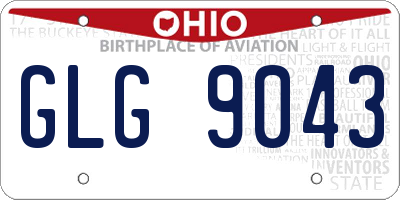 OH license plate GLG9043