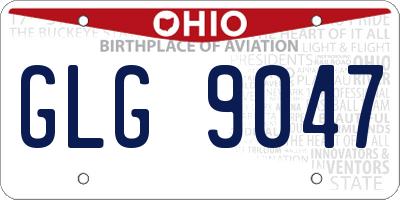 OH license plate GLG9047